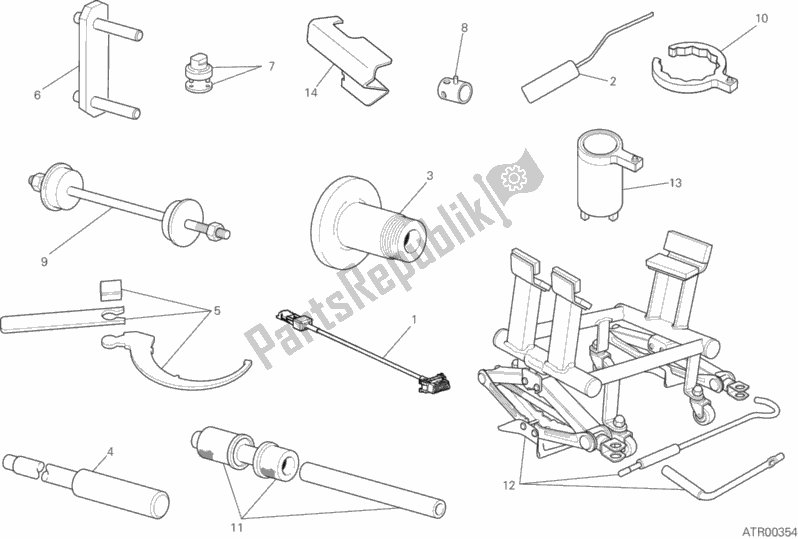 All parts for the 01b - Workshop Service Tools of the Ducati Multistrada 1200 S Pikes Peak Thailand 2017